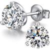 jiamiaoi Orecchini Uomo Diamanti Zirconi Argento Diamante Orecchino Uomo Donna Con Zirconi Argento 18K Oro Placcata Orecchini Donna 4mm