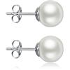 jiamiaoi Orecchini Donna Orecchini di Perle Argento Orecchino Perle per Ragazze Donna 7mm