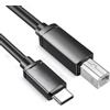 NVOQILIN Cavo dati da USB C a porta quadrata Cavo dati 24/28AWG Ampia Compatibilità Connettore Maschio a Maschio Per Stampanti Scanner Cavo Stampante USB C