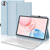 WINCHKING AZERTY - Cover per tastiera per Honor Pad 10 12.1 2025, tastiera Bluetooth senza fili staccabile, custodia multiposizione per Honor Tablet 10 5G/Wi-Fi 12.1 pollici con portapenne, colore: Blu