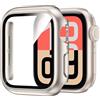 Kamita Impermeabile Custodia per Apple Watch SE 3/SE 2/SE/6/5/4 40mm, Duro PC Bumper Case con Protezione Dello Schermo in Vetro Temperato, Antiurto Copertura Protettiva per iWatch 40 (Starlight)