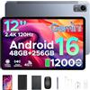 Easerush P12 Pro Tablet con Sim 2.4K 120Hz & Gemini AI, 48GB+256GB/2TB Tablet 12 Pollici & 12000mAh/18W Tablets Android 16, T7300 Octa Core Tablets con Tastiera, 4 Speakers/Widevine L1/Mouse/Custodia
