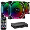 Aerocool ASTRO, ventola PC 12 cm, 18 LED, telecomando RGB, antivibrazioni, black