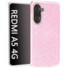 N NEWTOP 3in1 Cover Compatibile con REDMI A5 4G, Custodia Case GLITTER Brillantini Paper Interno Bling TPU + PC Flessibile Morbida Case Posteriore Lucida Protezione Fotocamera (Fucsia)
