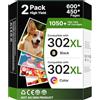 WISETA Cartucce d'inchiostro 302XL compatibili per HP 302XL nero e a colori per HP Envy 4527 4520 4522 4523 4524 OfficeJet 5230 3835 4650 3831 DeskJet 3630 3636 3632 (nero e tricolore, confezione da 2 pezzi)