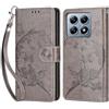 KENHONER Custodia per Xiaomi 14T Pro Cover, Grigio Farfalla