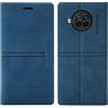 OKZone Cover per Xiaomi Mi 10T Lite 5G, Custodia Flip Pelle Portafoglio Magnetica Libro con Slot Schede, Slim Silicone TPU Bumper Wallet Supporto Case, Antiurto Cover Per Xiaomi Mi 10T Lite 5G (Blu)