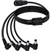 YINGAYOU Cavo Splitter DC 5.5mm x 2.1mm Angolo Retto 6V 12V 24V Cavo di Prolunga di Alimentazione CC DC Jack Maschio a Femmina per CCTV, DVR, LED Strip, Monitor (1 Femmina a 4 Maschio, 0.7 m/2.2 ft)