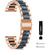 MaEiol 18mm Cinturino Metallo Resina per Huawei Watch GT 6/5/4 41mm / Huawei Watch 5/GT 5 Pro 42mm, Cinturino Acciaio Inox Metallo per Garmin Venu 4/Venu 3S 41mm /Forerunner 265S - Oro rosa + Blu