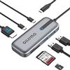 GIISSMO USB C Hub HDMI 4K@60Hz, Adattatore USB C 7-in-1 Power Delivery 100W, USB C Dati e 2 USB A 5Gbps, lettore di schede microSD e SD, Compatibile con MacBook M1 M2, Surface Pro, HP Dell Laptops