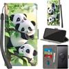 PHINIENLAND Cover per Samsung Galaxy S9 Plus custodia portafoglio Pandas | 3 scomparti carte, 1 tasca banconote, Chiusura magnetica, Supporto, Pelle PU flip cover per Samsung S9 Plus