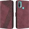 OKZone Cover per Motorola Moto E20/E30/E40, Custodia in PU Pelle per Motorola Moto E20/E30/E40, Custodia a Libro Protettiva Folio Portafoglio con Chiusura Magnetica Wallet Case Flip Cover (Rosso)