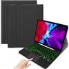QYiD Custodia Tastiera con Touchpad per iPad PRO 11 2021/2020/2018 (3ª/2ª/1ª Generazione), Tastiera Bluetooth Retroilluminata, Rimovibile, Trackpad, Layout QWERTY Cover, Nero