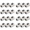 deleyCON Accoppiatore Keystone RJ45 CAT6A (Set da 24 Pezzi) - STP, 2x Presa RJ45, 10 Gbit/s, 500 MHz, Collegamento 1:1 - Argento