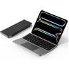 Plyisty Tastiera Bluetooth Pieghevole con Touchpad, 3 Dispositivi Multipunto Compatti 64 Tasti, Tasti a Forbice Silenziosi e Ricaricabili, per Viaggi/affari (GREY)