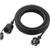 XUANSHI Cavo di prolunga per esterni, 2 m, per esterni, in gomma, con spina Schuko, cavo di prolunga IP44, cavo di prolunga 3G1,5 mm², cavo elettrico esterno, con tappo di protezione, 3500 W, nero