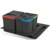 Emuca Contenitori per raccolta differenziata emuca recycle per modulo 60 cm, 12lt+6lt+6lt