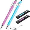 Jolis Papiers Penne personalizzate 2 in 1 con stilo touch - Incisione laser diversa su ogni penna - Chrome o Rose Gold - Astuccio regalo doppio incluso - 2 pezzi