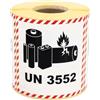 MD Labels 500 adesivi per trasporto UN 3552 per batterie agli ioni di sodio - 100 x 100 mm - 500 adesivi di alta qualità