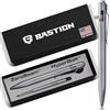 BASTION Penna a scatto in titanio BASTION - esclusiva Hyperbolt & ZeroSeam, utensile da scrittura EDC lavorato a CNC, ricaricabile, penna regalo executive di punta - Argento