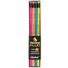 Generico Techno Fluo Matite HB, Set di 4 Pezzi, Colori Fluorescenti Rosa, Arancione, Blu e Giallo, con Gomma Laccata