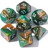 Dzxin DND Dadi,7PCS D&D Dadi Poliedrici per Dungeons and Dragons RPG MTG Giochi di ruolo da tavolo (Verde+Arancione)