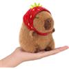 shownicer Peluche Capybara Kawaii Capybara, cuscino in peluche, regalo per adulti e bambini dai 3 anni in su (fragola, 18 cm)