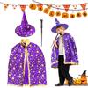 FainFun Cappello e Mantello da Mago, Mantello e Cappello Mago Bambino, Zucca Mantello con Cappello, Mantello da Strega per Bambina, per una Festa in Costume di Halloween per i Bambini (Viola)