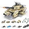 RedCrab Carro Armato Giocattolo, Base di Carri Armati da Trasporto Militare con 9 Veicoli Militari e 9 Mini Soldatini Giocattolo Militari, Torretta Girevole e Lanciamissili Simulati