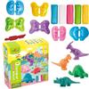 TZQFROCE 12 Pezzi Plastilina Dinosauri con 7 Accessori e 5 Argilla Modellazione per Bambini 3-5 Anni