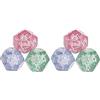 POFET 2 set di 6 dadi in resina multicolore a 12 facce per astrologia tarocchi costellazione divinazione modello B