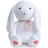 BEJOY Peluche a forma di coniglio con fiocco, morbido peluche per coccole, ottimo regalo per bambini e adulti, 40 cm, bianco