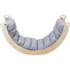 Buxibo Mini Arco da Arrampicata in Legno con Cuscino - Palestra Montessori - 78x47x37 cm - Grigio