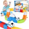 Collazoey Set Trenino Elettrico, Treno Motorizzato Sfidando la Gravità, Set di 34 pezzi Magic Rail Block, DIY Cube Track, Gioco su Pista, Giocattolo Educativo Natale Regalo Bambino