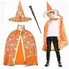 FainFun Cappello e Mantello da Mago, Mantello e Cappello Mago Bambino, Zucca Mantello con Cappello, Mantello da Strega per Bambina, per una Festa in Costume di Halloween per i Bambini (Giallo)