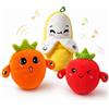 Generico Interactive Music Plush Toy, 2026 New Interactive Fruit Plush Toy, Soft Interactives Banana Toys Dual Mode Play, PP Cotton (Banana+Strawberry+Carrot)