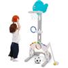 EULEUY Canestro da Basket per Bambini,Altezza Regolabile 95-115 cm, Canestro da Basket 5 in 1,Interno ed Esterno, Portatile con Base Zavorrabile,per Bambini dai 3 agli 8 Anni