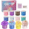 Kievano Fluffy Butter Kit Slime per Bambini, 12 Vasetti (720 ml) - Slime Fluffy, Butter & Crystal con Accessori - Slime Kit Creativo Fai da Te, Antistress, Regalo per Ragazzi e Ragazze