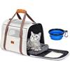 Morpilot Trasportino per Gatti Cane, Approvato dalla Compagnia Aerea Trasportino Gatto Trolley con Manico Telescopico e Base Rimovibile, Beige chiaro, 44L x 28l x 35H cm