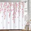 Bonhause Tenda Doccia Rosa Fiori di Ciliegio Sakura Primavera Pianta Tende per Doccia in Poliestere Impermeabile Antimuffa Lavabile Tende Bagno 180 x 180 cm con 12 Ganci