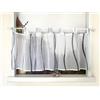 Devola Tenda per finestra con motivo a onde, tenda stampata, tenda corta con passanti, tenda da cucina corta moderna, tenda in voile trasparente, pannello HxL 30x90 cm, colore grigio, confezione da 1