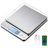 KUBEI Bilancia da cucina digitale con ricarica USB, 3kg/0.1g Bilancia digitale ad alta precisione per la casa, per ingredienti da forno, gioielli, francobolli e caffè, superficie di pesatura in
