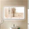 Sarah Specchio da bagno con illuminazione, specchio da bagno con interruttore touch, specchio da parete rettangolare bianco freddo, 120 x 70 cm