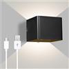 Neoglint Applique Senza Fili da 5 W Con Sensore, Luce Bianca Calda 3000K per Parete Interno, Lampada a Batteria da 2000mAh, Cubo LED per Corridoio, Soggiorno