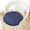 Generico Cuscini Rotondi per Sedia, Set da 6, 4 O 2, Cuscini Morbidi Lavabili e Antiscivolo Cuscini in Velluto A Coste, Cuscini da Pavimento Uso Interno/Esterno,Dark Blue,2er Set 40cm