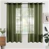 Woaboy Tende per Interni Voile Moderne Occhiello 2Pz 140x160cm Verde Salvia