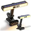PORFOYO 2 lampade solari a LED per esterni, luci solari per esterni, faretto a LED solare con sensore di movimento, lampada solare a clip, 5 modalità, IP65, impermeabile, luce calda, per giardino recinzioni