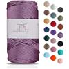 Makromecity Filato per Macramè 2mm x 115m, Poliestere Premium, Filo di Polipropilene per Artigianato, Decorazioni per la Casa, Tovagliette, Borsa a Tracolla, Runner, Cordino per Ciuccio, 20 Colori