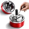 com-four® 2 posacenere rotanti in metallo Ø 9 cm, posacenere antivento