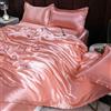 GENPICONG Set di Biancheria da Letto in Seta con Copripiumino, Lenzuolo, Federa, Lenzuolo in Raso di Lusso, Tinta Unita, King Size, Queen Size, Full Size, Twin Size